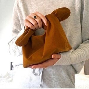 NWT Merit Signature Make Up Cosmetic Bag Cognac Brown Corduroy OS